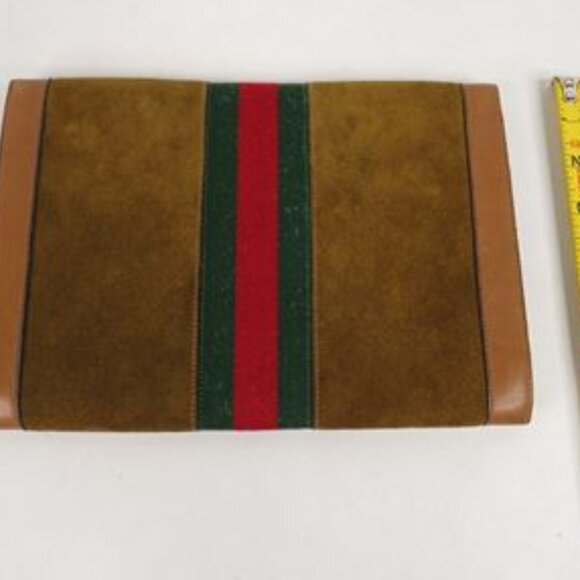 Gucci Suede Leather Clutch Classic Vintage - Picture 7 of 7
